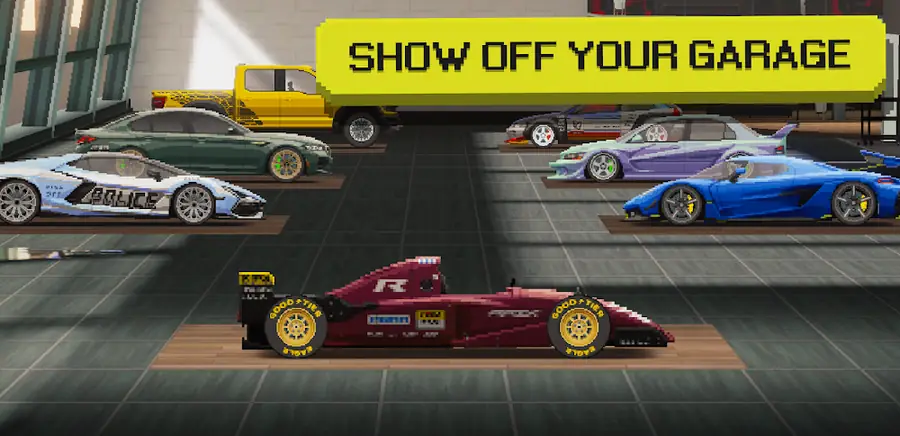 Sessione di prova di APEX Racer - Pixel Cars su schermo verticale