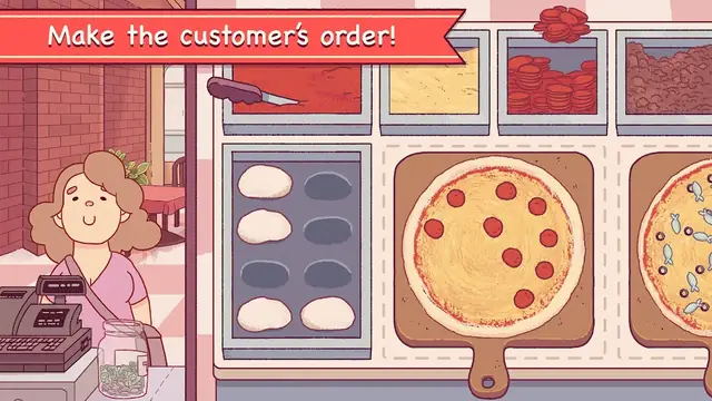 Cliente che ordina alla pizzeria in Good Pizza, Great Pizza