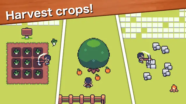 Semina e raccolto nel gioco Mini Mini Farm: cozy farming