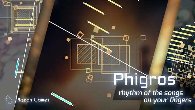 Schermata di gioco di Phigros con note in arrivo sulla linea di giudizio